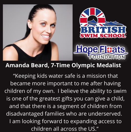 7-Time Olympic Medalist Amanda Beard Joins Forces With British Swim School & Hope Floats Foundation