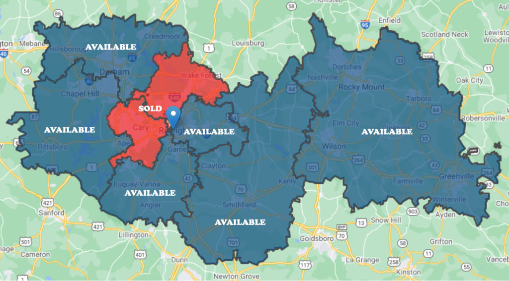 Available franchise territories in Raleigh-Durham, NC