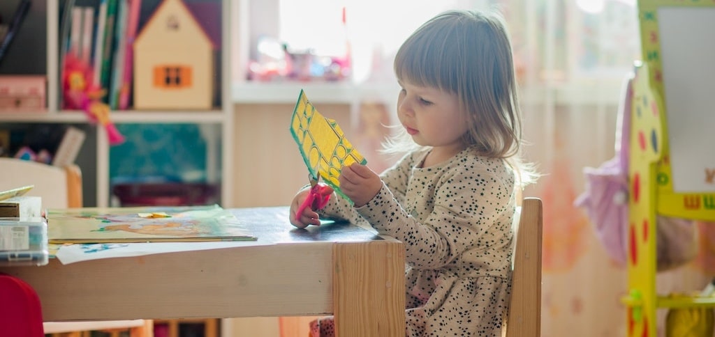 Child attending a preschool franchise